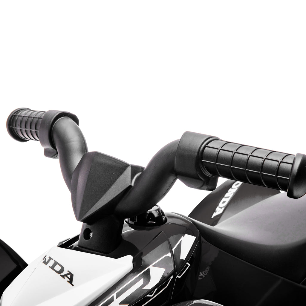 Quad électrique enfant 6 V, vitesse de 2,8 km/h, phares LED, klaxon, poignée et selle ergonomique, noir