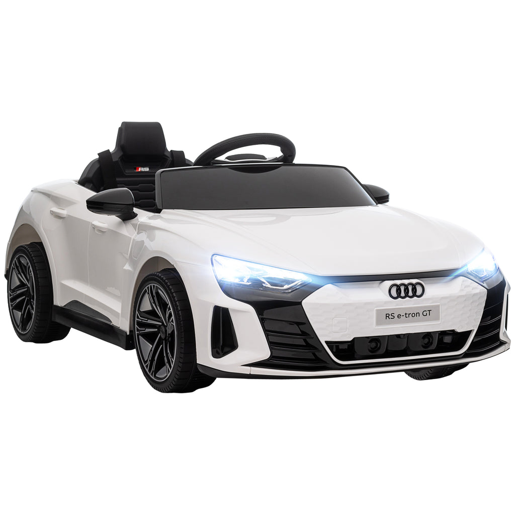 Voiture électrique enfant 12 V - véhicule électrique avec télécommande parentale fournie - V. Max. 5 Km/h - effets sonores, lumineux - Audi RS E-tron GT blanc