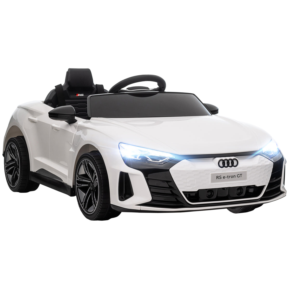 Voiture électrique enfant 12 V - véhicule électrique avec télécommande parentale fournie - V. Max. 5 Km/h - effets sonores, lumineux - Audi RS E-tron GT blanc