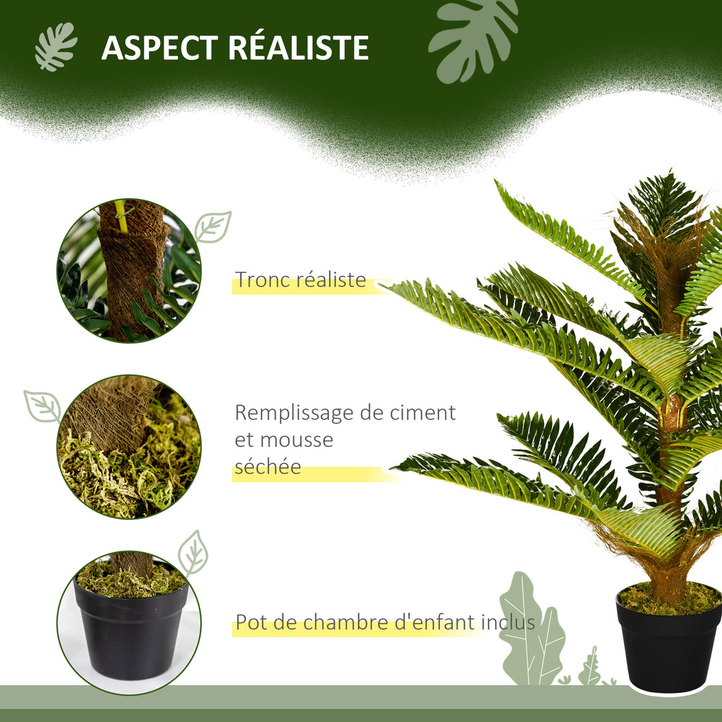 Élethű műpálma cserépben – 18 PEVA levéllel, 85 cm
