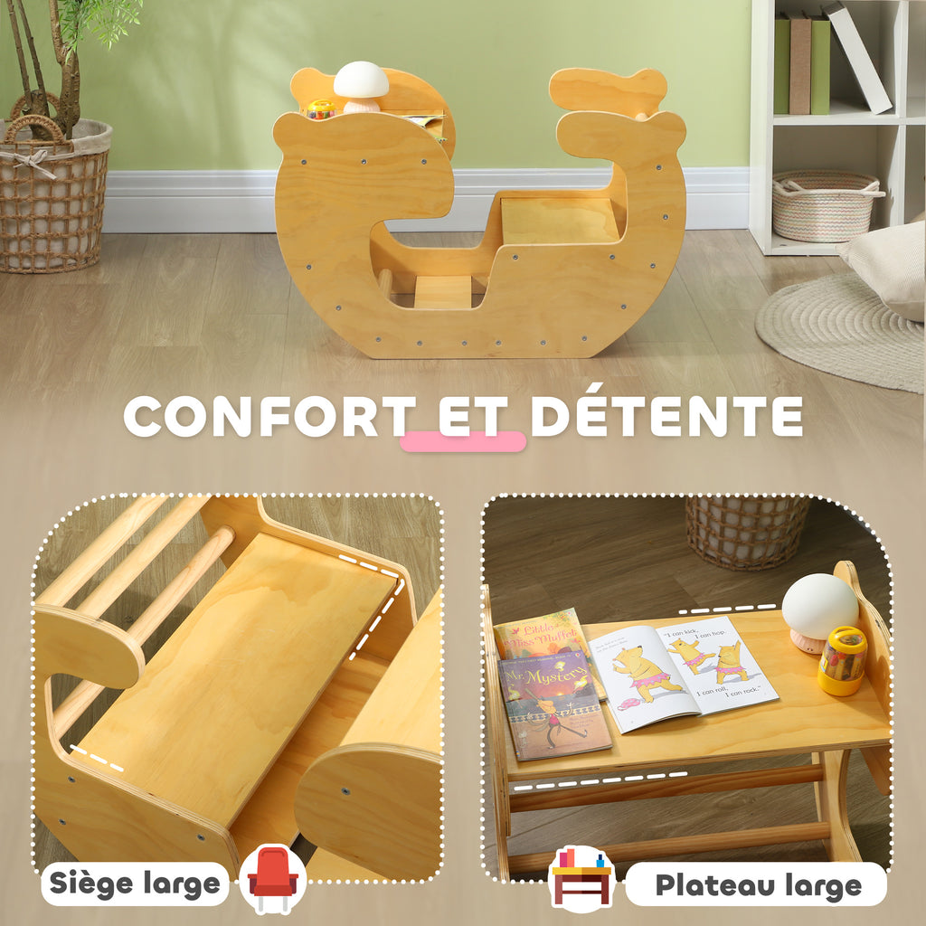 Arche d'escalade pour enfants, table à jouets pour enfants 18-48 mois, design 2 en 1, charge max. 50 kg, bois naturel
