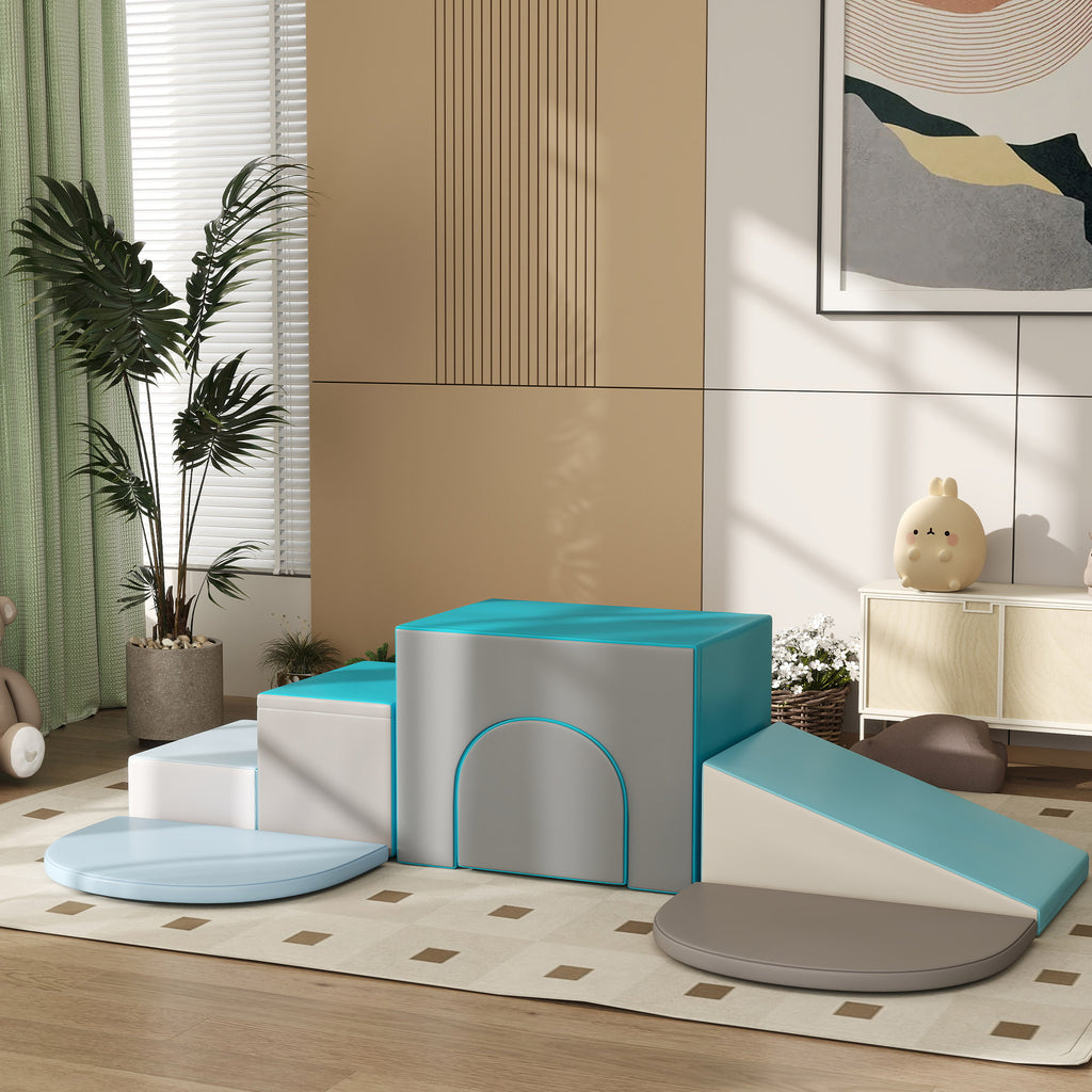 7PCS Module motricité bébé parcours motricité bébé en mousse EPE pour enfants d'âge préscolaire, multicolore