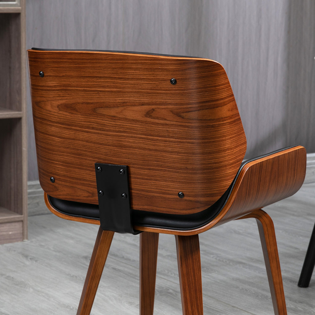 Lot de 2 chaises de salle à manger style vintage assise revêtement synthétique 53l x 54P x 81H cm noir marron-6